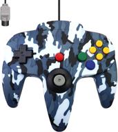 🎮 king smart classic wired n64 controller: high-performance gamepad for ultra 64 console (camouflage blue) logo