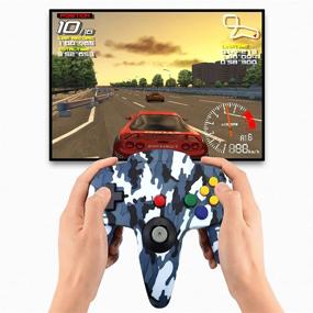 img 2 attached to 🎮 King Smart Classic Wired N64 Controller: High-Performance Gamepad for Ultra 64 Console (Camouflage Blue)