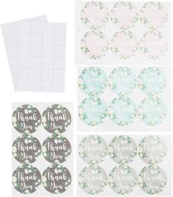 img 1 attached to 🌸 24 набора винтажных цветочных пакетов для подарков с наклейками "Спасибо" в 4 вариантах цветов