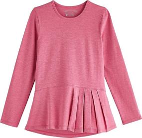 img 1 attached to Coolibar Girls Aphelion Sleeve T Shirt Girls' Clothing for Tops, Tees & Blouses