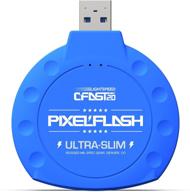 📸 pixelflash cfast 2.0 card reader usb 3.0 sata iii 500mb/s writer - blue - compatible with leica, ursa, alexa mini, canon, phase one, and more logo