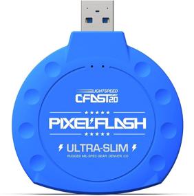 img 4 attached to 📸 PixelFlash CFAST 2.0 Кард-ридер USB 3.0 SATA III 500MB/с Писатель - Синий - Совместим с Leica, URSA, Alexa Mini, Canon, Phase One и другими.