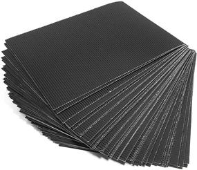 img 4 attached to 📦 48-Pack Black Corrugated Cardboard Paper Sheets (8.5 x 11 in)