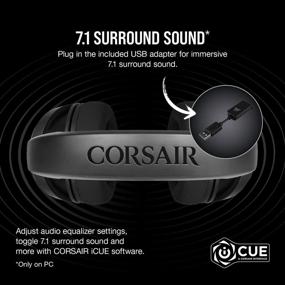 img 1 attached to 🎧 Corsair HS45-7.1 Virtual Surround Sound Gaming Headset with USB DAC - Discord Certified for PC, Xbox, PlayStation, Nintendo Switch - Carbon