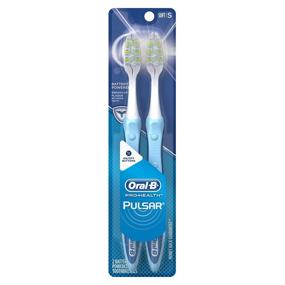 img 4 attached to Oral-B Pulsar Soft Bristle Toothbrush Twin 🪥 Pack - Blue (Colors May Vary) - 2 Count