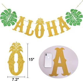 img 2 attached to 🌺 Large Gold Glittery Aloha Banner for Hawaiian Luau Party Decorations - TMCCE Hawaiian Aloha Party Supplies and Favors