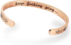 img 2 attached to 🌟 Engraved Adjustable Inspirational Bangle Bracelet - Girls' Jewelry for Added Inspiration