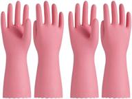 🧤 top-rated pacific ppe dishwashing gloves: 2 pairs, reusable, latex-free, pink, small logo