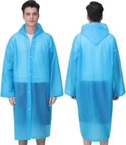 img 1 attached to 🌧️ Premium Reusable Rain Ponchos for Adults - Set of 2 Lightweight Raincoats with Hood for Women and Men