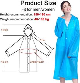 img 2 attached to 🌧️ Premium Reusable Rain Ponchos for Adults - Set of 2 Lightweight Raincoats with Hood for Women and Men