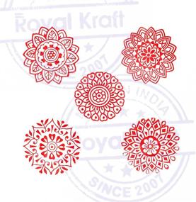 img 2 attached to 🖌️ Exquisite Artistic Motif Round and Mandala Block Print Wood Stamps- Set of 5