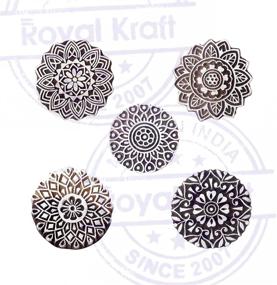 img 3 attached to 🖌️ Exquisite Artistic Motif Round and Mandala Block Print Wood Stamps- Set of 5