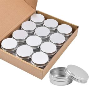 img 4 attached to 📦 24PCS 0.5 Oz Aluminum Metal Round Tins Containers with Screw Lid - Small Empty Storage Travel Tin Jars for Candles, Salve, Cosmetics, Spices