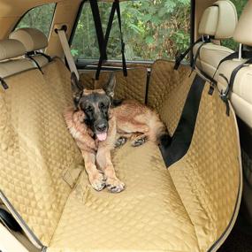 img 4 attached to 🐾 Protective and Durable Petsfit Dog Car Seat Cover for Back Seat - Scratchproof, Nonslip, and Washable Pet Seat Covers with Mesh Window, Ideal for Cars and Trucks