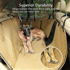 img 2 attached to 🐾 Protective and Durable Petsfit Dog Car Seat Cover for Back Seat - Scratchproof, Nonslip, and Washable Pet Seat Covers with Mesh Window, Ideal for Cars and Trucks