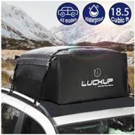 🚙 luckup roof rack car cargo carrier bag - waterproof & durable rooftop box with anti-slip mat, heavy duty wide straps and buckles - compatible for all car models (18.5 cubic ft, black) logo