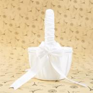 lapuda flower girl basket: elegant western rustic lace bowknot wedding candy gift bag in white logo