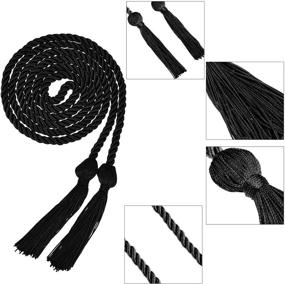 img 2 attached to 🎓 Rcanedny 15 Pieces Graduation Honor Cord Set - Black Braided Honor Cords with Tassels for Students