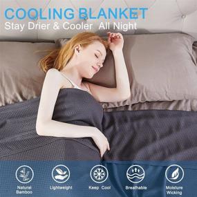 img 3 attached to 🌬️ Stay Cool with our Cooling Bamboo Blanket - Queen Size, Perfect for Hot Sleepers! Lightweight & All-Season Use - 79"x91", Dark Grey