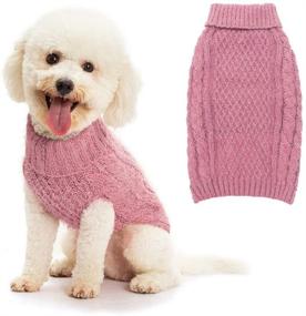 img 4 attached to 🐶 SCIROKKO Turtleneck Dog Sweater: Classic Cable Knit Winter Coat for Dogs - Sparkling Feather Yarn with Silver Wire - Ultimate Warmth for Doggies and Puppies