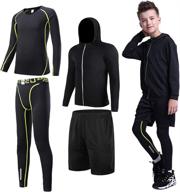 🏋️ terodaco boys athletic compression set: 3/4 pcs thermal baselayer for peak performance logo