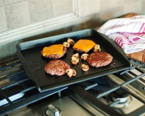 img 1 attached to Nordic Ware Stovetop Backsplash Griddle in Sleek Black: A Perfect Kitchen Companion