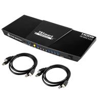 🖥️ tesmart 4-port hdmi kvm switch with 5ft kvm cables - supports 4k uhd, audio output, and usb control logo