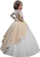 👗 timeless vintage first communion dresses for flower girls with long lace sleeves - perfect pageant ball gown logo