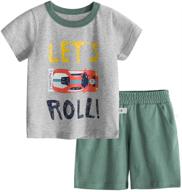 👕 biniduckling kid's 2-piece summer outfit: short sleeve t-shirt and shorts, age 2-7 years logo