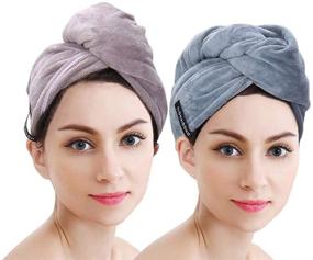 img 4 attached to Microfiber Towel Absorbent Turban Drying Hair Care