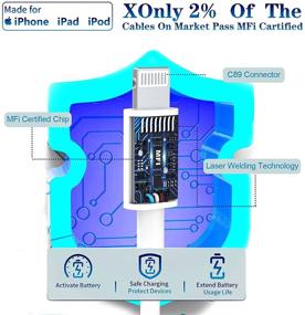 img 3 attached to 🔌 Быстрая зарядка iPhone с сертификатом Apple MFi от Veetone: Набор из 2 USB-зарядников с Lightning-переходником для быстрой зарядки и синхронизации данных - для iPhone, iPad и AirPods