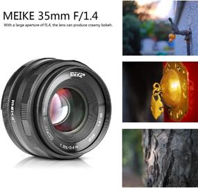 img 2 attached to 📷 MEIKE 35mm F/1.4 Manual Focus Large Aperture Lens: Compatible with Sony APS-C Mirrorless Cameras like A6000, A6300, A6500