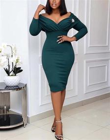 img 2 attached to Sleeves Bodycon Elegant Dresses Business