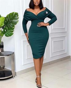 img 3 attached to Sleeves Bodycon Elegant Dresses Business