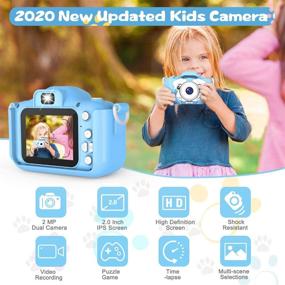 img 3 attached to AOGELI Kids Camera: 20.0MP HD Dual Camera for Girls and Boys, 2.0 Inch IPS Screen, 32GB Memory Card - Perfect for Children aged 3-12