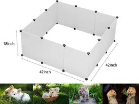 img 3 attached to 🐾 YAHUNI Pet Playpen for Puppy - Spacious Plastic Yard Fence Tent for Small Animals, Rabbits & More - Portable Kennel Cage with Transparent White 12 Panels