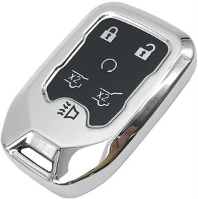 img 4 attached to Брелок с защитным чехлом Keyless Entry TPU Подходит для брелоков 2014 2015 2016 2017 года Chevrolet Tahoe Suburban GMC Yukon (серебристый)