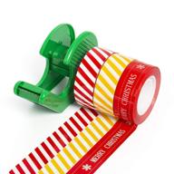 🎄 doli yearning 3 rolls christmas tape: premium packaging & shipping supplies with 1 green dispenser logo