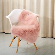 🐑 reafort high pile super soft faux sheepskin rug, chair cover, sofa cover 20inx36in (20x 36, pink) - luxuriously plush pink fur rug, chair, or sofa cover logo