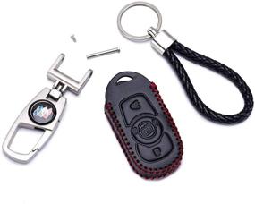 img 1 attached to Обложка для брелока QZS Key Chain Fob - 2020 для чехла на пульт дистанционного управления кольца черного цвета для Buick Lacrosse Regal Verano Encore Envision GL8 4-кнопки Умный ключ (Buick-3 Black)