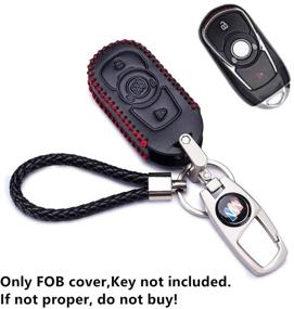 img 3 attached to Обложка для брелока QZS Key Chain Fob - 2020 для чехла на пульт дистанционного управления кольца черного цвета для Buick Lacrosse Regal Verano Encore Envision GL8 4-кнопки Умный ключ (Buick-3 Black)