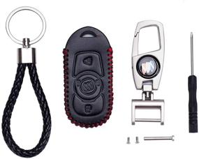 img 2 attached to Обложка для брелока QZS Key Chain Fob - 2020 для чехла на пульт дистанционного управления кольца черного цвета для Buick Lacrosse Regal Verano Encore Envision GL8 4-кнопки Умный ключ (Buick-3 Black)