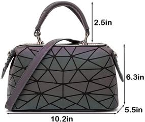 img 2 attached to Luminous Holographic Reflective 👜 Geometric Handbags & Wallets for Women