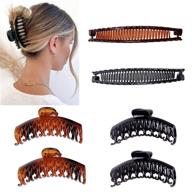 💇 6-piece set of large hair claw clips for women - 4.5 inch acrylic clips for thick hair - jaw clips for girls and women logo