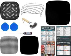 img 4 attached to 🍳 13-Piece Cooking & Grilling Set + Liner - Air Fryer Accessories for Emeril Lagasse, NuWave Brio 3 QT, Bagotte, Dash 10 Liter, Philips XL, Power Airfryer Oven, 1EasyLife, and More