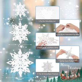 img 2 attached to Shatterproof Christmas Ball Ornaments - Set of 16 (2.36'') Winter Snowflake Decorations - Glittery 3D Design - Includes 6 Large Snowflakes - Perfect for Wonderland Xmas, Holiday, Wedding, Party, and Home Décor