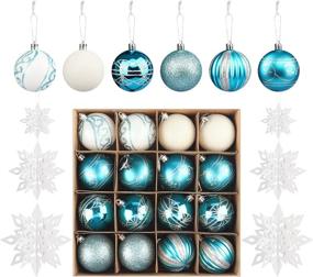 img 4 attached to Shatterproof Christmas Ball Ornaments - Set of 16 (2.36'') Winter Snowflake Decorations - Glittery 3D Design - Includes 6 Large Snowflakes - Perfect for Wonderland Xmas, Holiday, Wedding, Party, and Home Décor