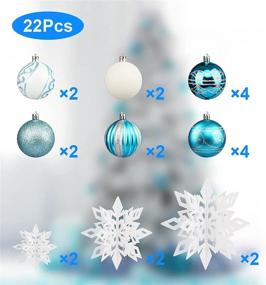 img 1 attached to Shatterproof Christmas Ball Ornaments - Set of 16 (2.36'') Winter Snowflake Decorations - Glittery 3D Design - Includes 6 Large Snowflakes - Perfect for Wonderland Xmas, Holiday, Wedding, Party, and Home Décor