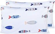 🐠 j-pinno fish pillowcase: 100% natural cotton, ideal kids bedding decoration, 20x30 inches (9 patterns) logo