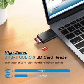 img 3 attached to 📸 GIKERSY UHS II SD Card Reader: High Speed USB 3.0 Dual Slot Memory Card Reader for Micro SD, SD 4.0/SDXC/SDHC/UHS-I/UHS-II Cards